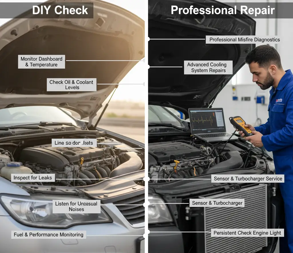 DIY vs professional engine repairs Dubai