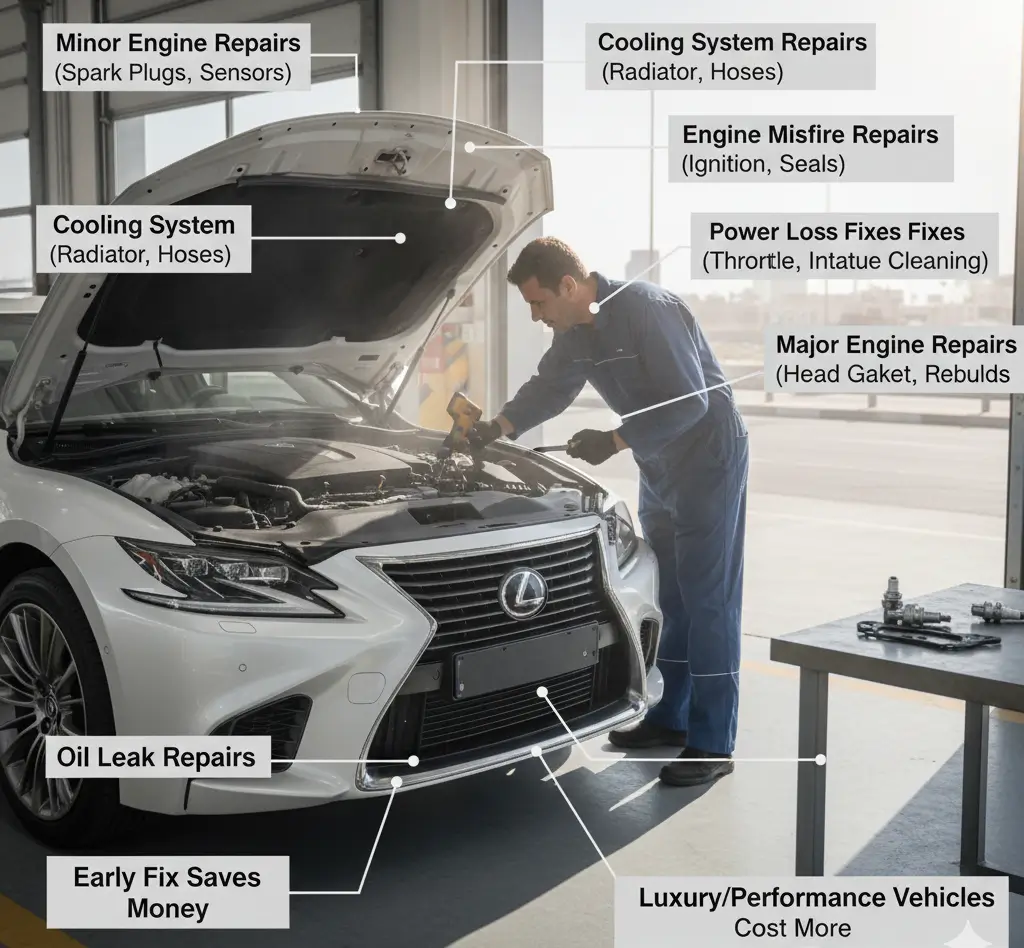 Engine repair costs in Dubai
